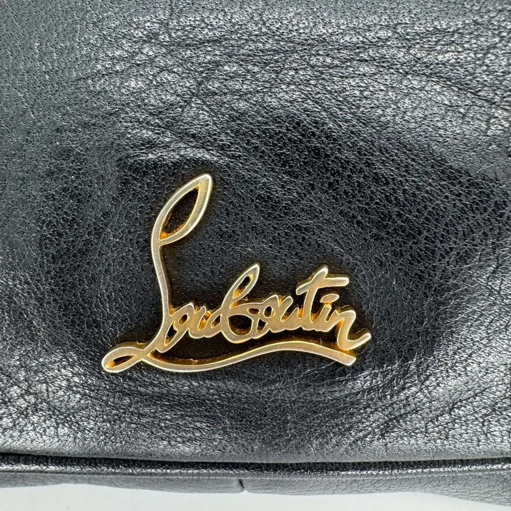 Christian Louboutin Black Leather Crossbody Bag | Red Lining | Gold Hardware